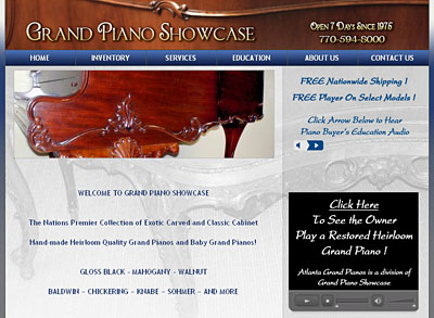 Web development, Grand Piano Showcase.