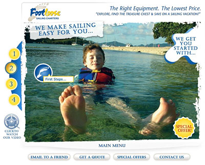 Web development, Footloose Sailing Charters.